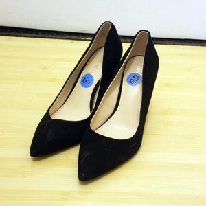 Nine West Block Heeled Black Velvet Pumps, 6.5M